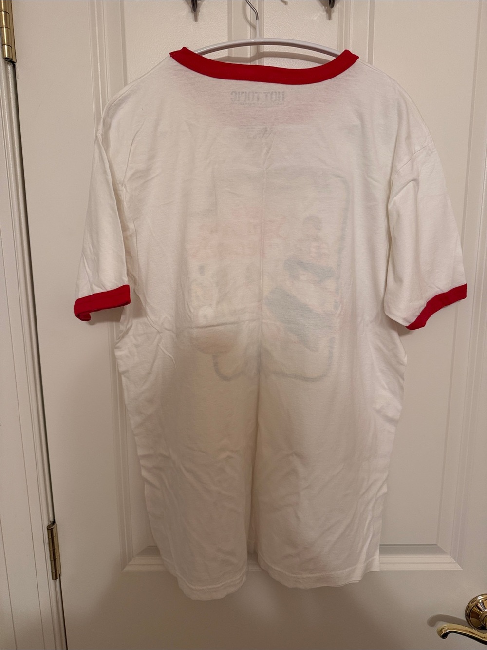Hot Topic White & Red 'Let's Summon Demons' Graphic Ringer Tee - Picture 4 of 4